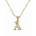 thumbnail image 2 of Cadena y dije de brillos con corona de oro laminado letra A, 2 of 8