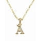 thumbnail image 2 of Cadena y dije de brillos con corona de oro laminado letra A, 2 of 8