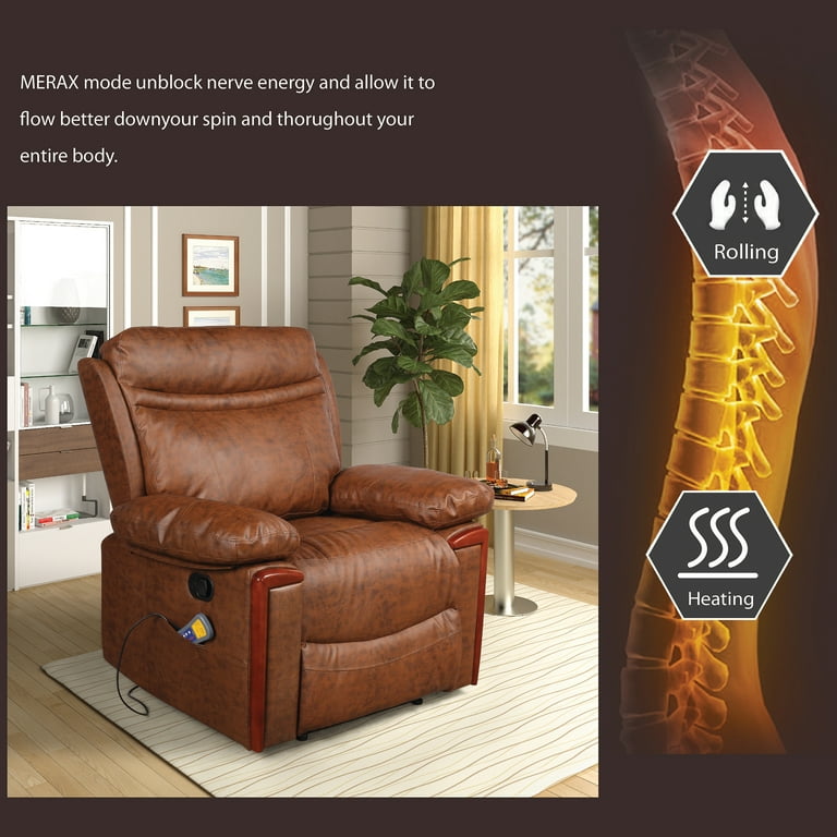 Merax brown pu leather recliner power lift chair deals