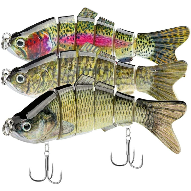 Fishing Lures for Bass Trout 3.9-inch Multi Jointed Swimbaits Slow Sinking  Bionic Swimming Bass Lures Lifelike Fishing Lures for Freshwater Saltwater  Fishing Lures Tackle Kits,3 Pack(Pack of 3-A) 