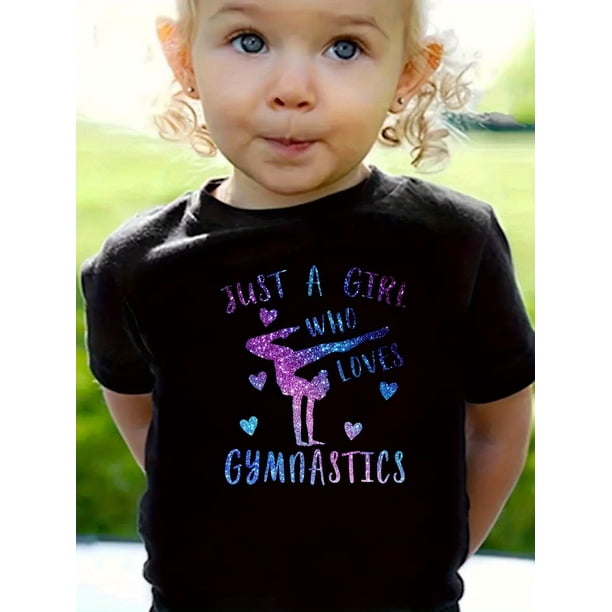 Camiseta de gimnasia para niña, informal, de algodón, manga corta, cuello redondo, moda de verano, estampado de letras, ajuste cómodo, ropa deportiva juvenil.