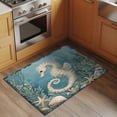 thumbnail image 2 of 2x3 Ft Entryway Area Rug, Coastal Seahorse Blue Green Kitchen Rug Runner Washable Floor Mat, Summer Ocean Starfish Coral Non Slip Indoor Door Mat Throw Carpet for Bathroom Living Room Bedroom, 2 of 8