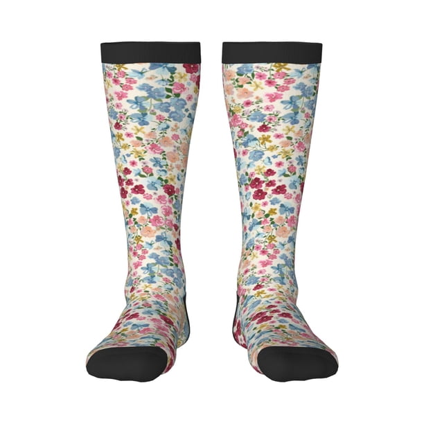 Balery Trendy Floral Design Calcetines novedosos Calcetines deportivos Calcetines hasta la rodilla Calcetines de algodón Calcetines originales y geniales