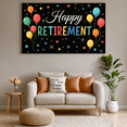 thumbnail image 4 of LUUFILx Colorful Balloon and Star Themed Happy Retirement Banner Party Decoration Backdrop Photography Props, 4 of 6