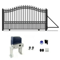 ALEKO Garden Yard Steel Single Sliding 14 ft Gate London Style with Gate Opener