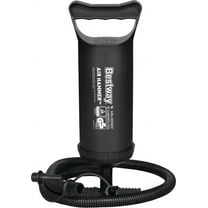 Bestway 12 inch Portable Manual Air Pump, 3 Valve Adaptors, Medium 0.85 L, Black