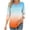 Orange, variant on gakvbuo 3/4 Sleeve tops for Women Keyhole Neck summer Tunic tops Solid Color Round Neck Loose T-shirt