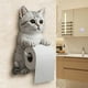 thumbnail image 2 of Portarrollos de papel higiénico de pared con diseño de gatos | Portarrollos de papel higiénico de resina atigrado gris con adorable escultura decorativa de gato | Organizador de baño que ahorra, 2 of 5