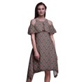 thumbnail image 1 of Bimba Damask Print Womenâ€™s Chic Style Cold Shoulder Shift Dress Summer Tunic -Medium, 1 of 6