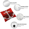 thumbnail image 4 of JRXY Throw Pillow Cover Red Boat Pixdezines Anchors Nautical White Ocean Decorative Pillow Case Home Decor Square Pillowcase,2 Pcs White, 4 of 6
