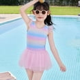 thumbnail image 6 of YANGXINX Girls Swimsuit Sparkling Mesh Funny Scale Printed Bathing Skirt for Beach Play Pool Swimwear Ruffled Comfy Bathing Sets swimsuit for girl, 6 of 9