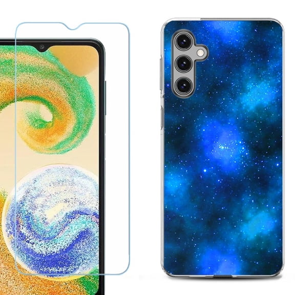 OneToughShield ® Compatible with Samsung Galaxy S24, Shockproof Fashion Phone Case, with Tempered Glass Screen Protector - Cosmos/Stars