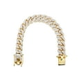 thumbnail image 2 of Mens Iced Out Diamond Miami Cuban Link Bracelet 10K/14K Yellow Gold, 2 of 6