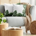 thumbnail image 5 of Ambesonne Philodendron Throw Pillow Cover 2 Pack, Swiss Cheese Plant, 20", Emerald Pale Sage Green, 5 of 7