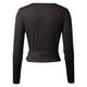 thumbnail image 5 of Camiseta informal con cuello en V para mujer: top liso, poliéster, primavera/verano, versátil, fácil de cuidar, corte holgado, tallas S-L para uso diario., 5 of 5