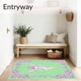 thumbnail image 3 of ODIKA 6'x9' Machine Washable Non-Slip Area Rug, Divine Messenger with Shimmering and Floral Ornamentation High Traffic Rug, Pink, 650470, 3 of 5