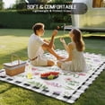 thumbnail image 4 of Spring Floral Outdoor Rug for Patio/Deck/Porch, Non-Slip Large Area Rug 5 x 7 Ft, Pink Flowers Black White Plaid Pastoral Indoor Outdoor Rugs Washable Area Rugs, Reversible Camping Rug Carpet Runner, 4 of 8