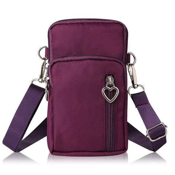 Women Cell Phone Purse Wristband Sport Armband Wallet Travel Crossbody Cell Phone Purse for Galaxy S10 Plus S9 Plus A50 A7 J7,OnePlus 6T,HTC U12 (Purple)
