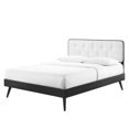 thumbnail image 1 of Platform Bed Frame, Twin Size, Wood, Black White, Modern Contemporary Urban Design, Bedroom Master Guest Suite, 1 of 10