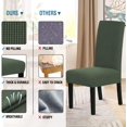 thumbnail image 3 of Juego de 4 fundas elásticas para sillas de comedor para comedor, fundas protectoras para sillas Parsons, fundas protectoras para sillas de comedor, tela jacquard texturizada a cuadros, verde bronce natural, paquete de 6, 3 of 5