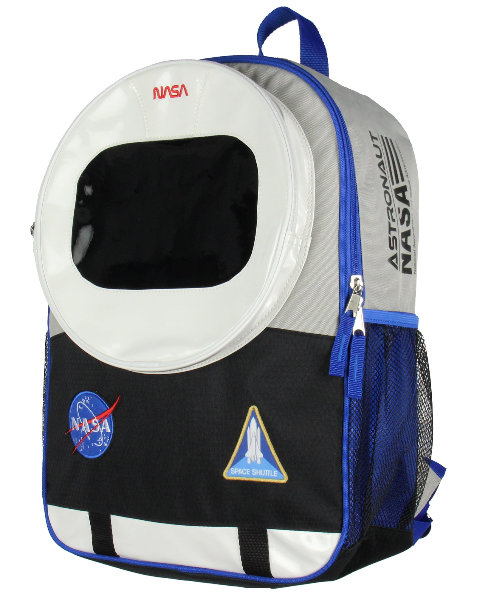 NASA Astronaut 16" Backpack Space Shuttle Meatball Patches Travel School Book Bag For Daily Use