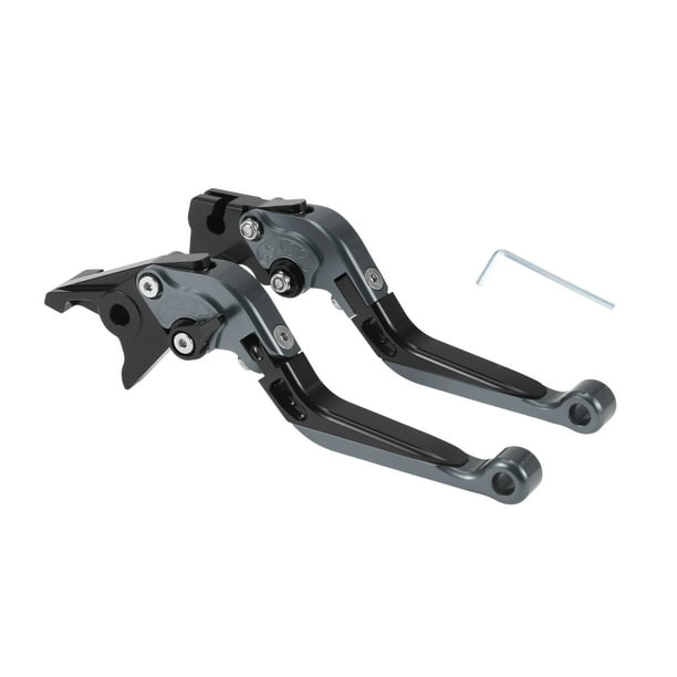 Palancas de freno y embrague cortas y largas para Yamaha YZF R1 2002-2003, palanca de manillar de motocicleta ajustable, aleación de aluminio, cabeza de titanio con mango negro