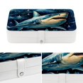 thumbnail image 4 of Shark Portable PU Leather Jewelry Display Organizer Box with Removable Compartment, 4 of 6