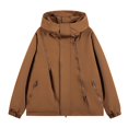 thumbnail image 2 of Maoxin Mens Jacket Men's Stitching Drawstring Hooded Slim Fashion Jacket Coat Outwear Jackets for Men , Coffee , 2XL, 2 of 4