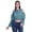 Baby Blue, variant on Printed Casual Long Sleeve Tops Women Cold Shoulder Ruffle Sleeves Top