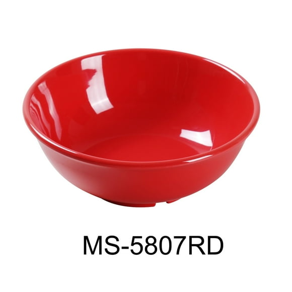 Yanco MS-5807RD Mile Stone Salad Bowl, 24 OZ Capacity, 2.5" Height, 7.25" Diameter, Melamine, Orange Red Color, Pack of 24