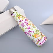 Floral Double Walled Stainless Steel Vacuum Water Bottle, Portable Travel Sports Leak-Proof No Sweat Drink Bottle Insulated Cup Random Color-0.5L