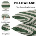 thumbnail image 5 of Throw Pillow Covers 18x18 Inch Set of 2, Dark Green Striped Waterproof Outdoor Pillow Covers, Traditional Geometric Lines Art Beige Decorative Cushion Pillowcases for Couch, Sofa, Bed, Garden, Patio, 5 of 9