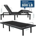 thumbnail image 2 of IDEALHOUSE Bed Frames Twin XL Adjustable Platform, Black, Electric Base, Wireless Remote, USB, Head/Foot Incline, Massage, Nightlight, 750lbs Capacity, No Box Spring Needed, 2 of 7