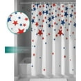 thumbnail image 3 of Independence Day Shower Curtain Red and Blue Star Patriotic Shower Curtain Fabric Bath Curtains for July 4th Holiday Patriotic Theme White Bathroom Decor Sets with Hooks Waterproof 72"x72", 3 of 6