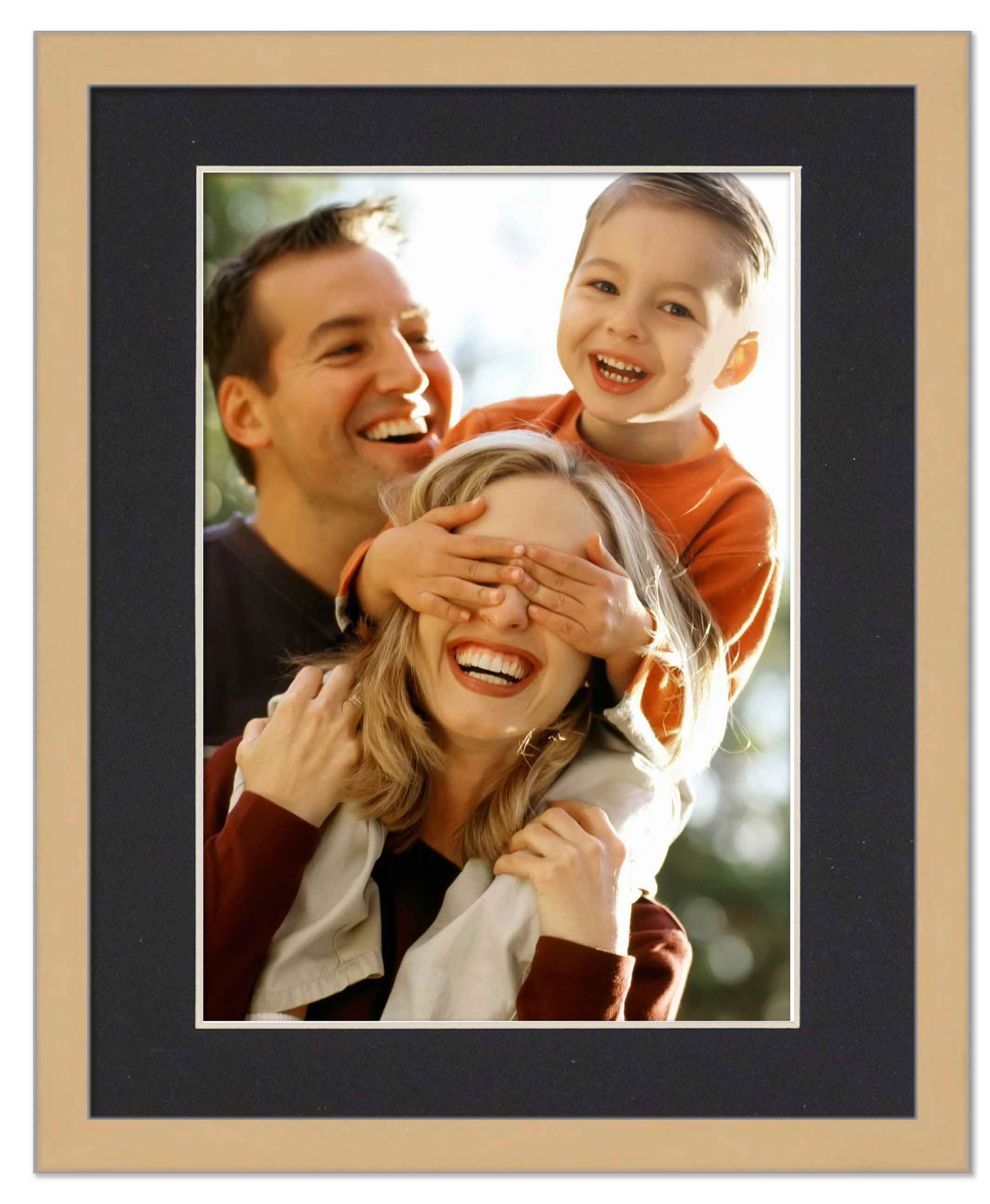 16x20 Frame Natural With Black Picture Mat For 16x20 Photo - Natural 18x24 Frame To Display Print