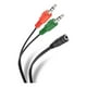 thumbnail image 1 of Cable Auxiliar 2 Plug 3,5mm A Jack 3,5mm Trrs 17 Cm| 252-143 Steren 252-143, 1 of 5
