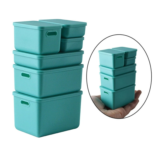 Cajas de Almacenamiento para , Portátil con Tapa, Caja de Juguetes para Escritorio, Dormitorio, Hogar , Verde Macarena mini estuche de almacenamiento