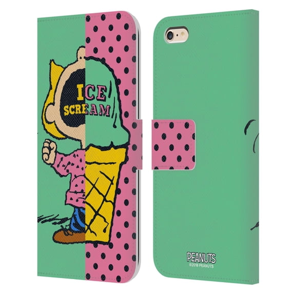 Head Case Designs Officially Licensed Peanuts Halfs And Laughs Sally Ice Cream Leather Book Wallet Case Cover Compatible with Apple iPhone 6 Plus / iPhone 6s Plus