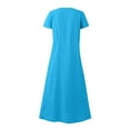 thumbnail image 6 of Pxxlle Cotton Linen Dress for Women Plus Size Short Sleeve Dresses with Pockets Loose fit Scooped Neck Summer Dress Solid Color A Line Dress, 6 of 6