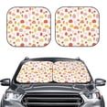 thumbnail image 2 of Haiem Cute Cartoon Mushrooms Windshield Sun Shade: Universal Foldable 2-Piece Car Front Window Sunshade - Blocks Uv Rays, And Reduces Heat,Essential Car Accessory Medium, 2 of 7