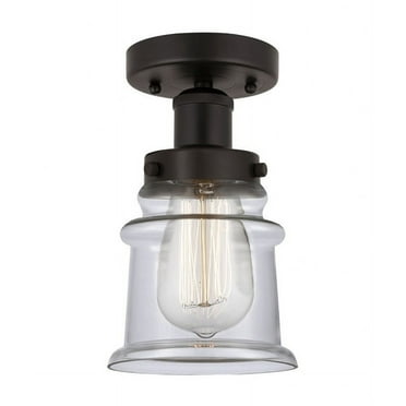 Innovations Lighting  Canton - 1 Light 5" Semi-Flush Mount Clear/Oil Rubbed Bronze
