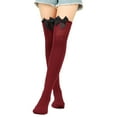 thumbnail image 2 of Fgnfyis Women's Thigh High Socks Bowknot Pure Color Over The Knee Long Socks for Festival Christmas Comfortable and Warm E, 2 of 4