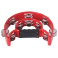 thumbnail image 3 of Musical Tambourine Handbell with Double Row Metal Jingles Percussion Drum Party Gift Percussion Instruments red, 3 of 8