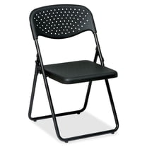 Office Star Products Folding Chair with Black Plastic Seat and Back and Black Frame. (4 Pack)