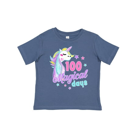 

Inktastic 100 Magical Days with Unicorn and Stars Gift Toddler Toddler Girl T-Shirt