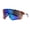 White Blue Teal Mirror, variant on Mens Wrap Color Mirror Oversize Shield Sport Plastic Sunglasses Yellow Black