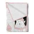 thumbnail image 2 of Cat Soft Flannel Fleece Throw Blanket, Cartoon Kittens Funny Smiling Glasses Scarfs Doodle Humorous Design, Cozy Plush for Indoor and Outdoor Use, 50" x 70", Pale Pink White Black, by Ambesonne, 2 of 5