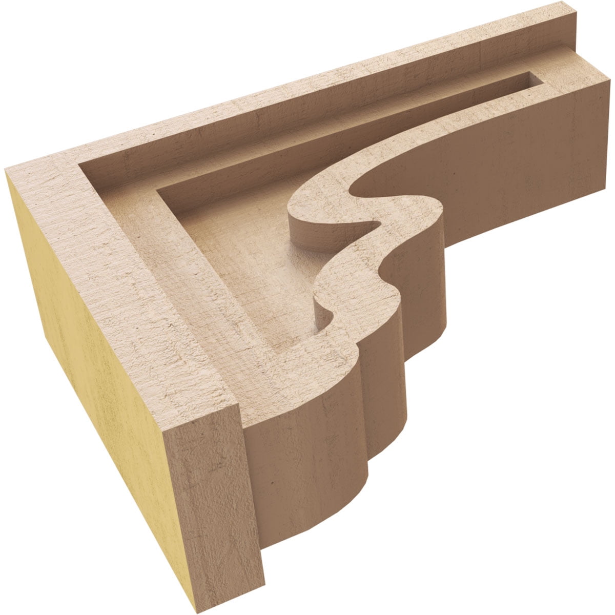 3"W x 9"D x 6"H Classic Highland Rough Cedar Woodgrain TimberThane Corbel, Primed Tan