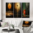 thumbnail image 1 of Designart "Urban Solitude under the Full Moon" Modern Geometric Wall Art Set Of 3 - Abstract Geometric Black Canvas Set For Living Room Decor, 1 of 6