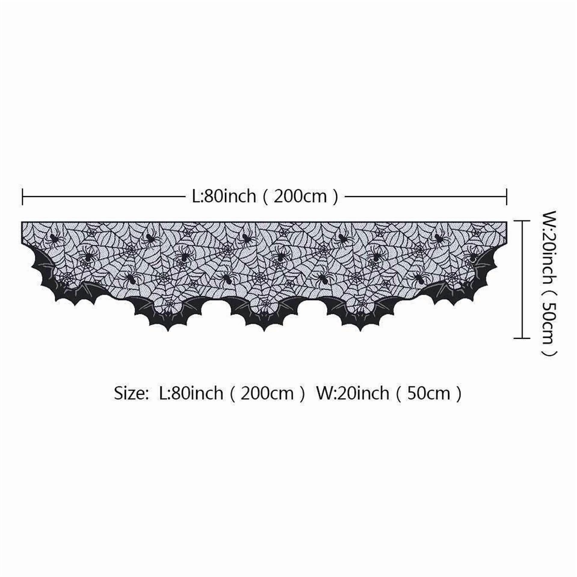 BUTTERFLY- Halloween Cobweb Fireplace Scarf Black Lace Spiderweb Mantle Scarf Party Decor